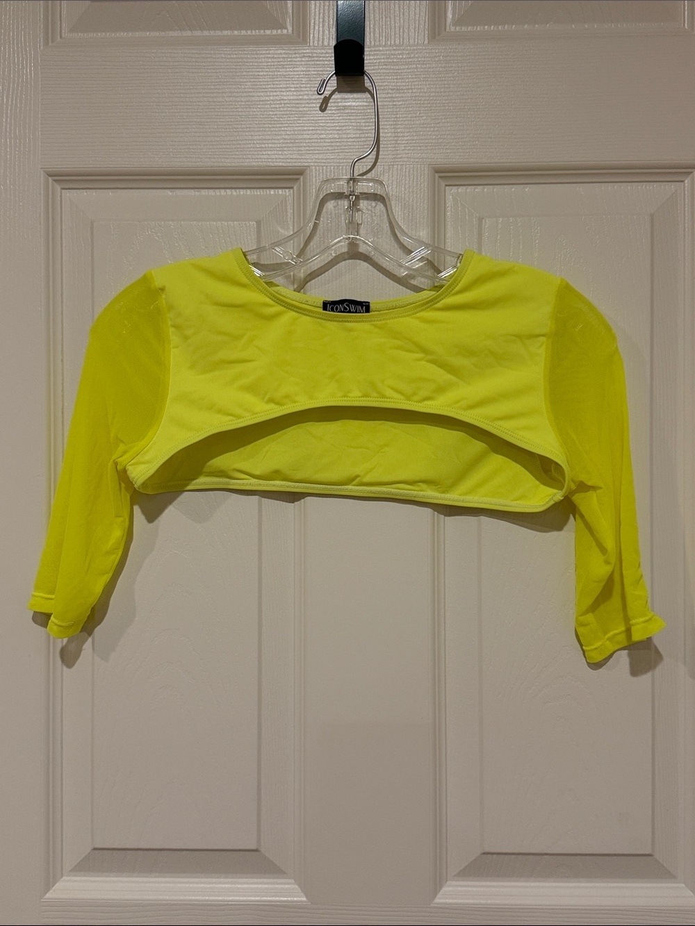 Icon Swim Neon Yellow Cropped Swim Cover-Up Top